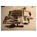 VINTAGE HAND DRILLS / PLIERS / BITS