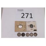Seven Barber Silver Dimes