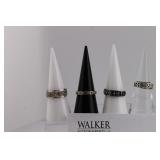 Four Sterling Silver Band Rings