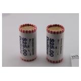 Two $25 Rolls Uncirc. Presidential Quarters