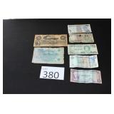 Vintage Paper Foreign & Domestic Currency