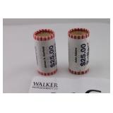 Two $25 Rolls Uncirc. Presidential Quarters
