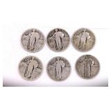 Fourteen Standing Liberty Quarters