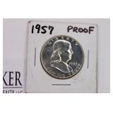 1957 Proof Franklin Silver 1/2 Dollar