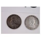 1961, 1962 Franklin Silver 1/2 Dollars