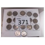 Seventeen Eisenhower One Dollar Coins