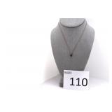 14K Yellow Gold Sapphire Pendant on 14K Chain