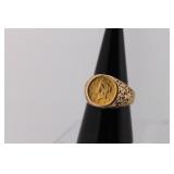 1851 $1 Gold Liberty Head Coin Ring