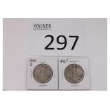 1942P & 1942S Walking Liberty Half Dollars