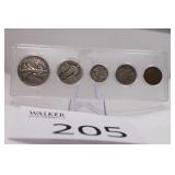 1928 Whitman Circulated 5 Coin Year Set