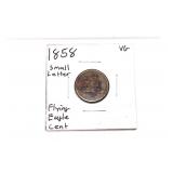 1858 Small Letter Flying Eagle One Cent Coin
