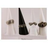 Four Sterling Silver Rings