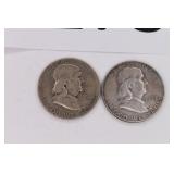 1951, 1952 Franklin Silver 1/2 Dollars