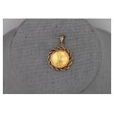 1987 American Gold Eagle 1/10 oz Rope Trim Pendant