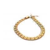 14K Yellow Gold Panther Style Ladies Bracelet