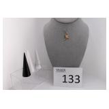 Vintage 10K Two Tone Gold Hummingbird Pendant