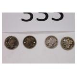 1934, 1941, 1943, 1944 Mercury Dimes