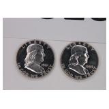 1959, 1969 Franklin Silver 1/2 Dollars