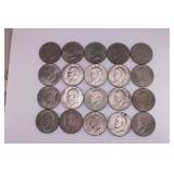 Twenty Eisenhower Dollar Coins