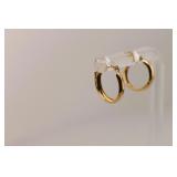 14K Yellow Gold Hollow Hoop Earrings