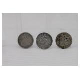 1883, 1888, 1889 Seated Liberty Dimes