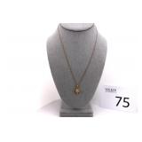 10K Yellow Gold Necklace with Flower Pendant