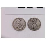 Two 1944 Walking Liberty Half Dollar Coins
