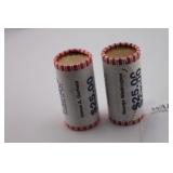 Two $25 Rolls Uncirc. Presidential Quarters
