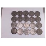 Twenty Kennedy One Dollar Coins