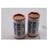 Two Rolls of $25 each Presidential Uncirc. Coins