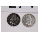 Two 1952 Franklin Silver 1/2 Dollars