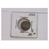 1852 Silver Three-Cent Piece Coin