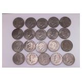 Twenty Eisenhower Dollar Coins