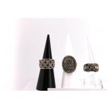 Vintage Sterling Silver Marcasite Rings