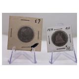 1857 & 1874 Seated Liberty Arrows Quarters
