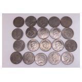 Twenty Kennedy Dollar Coins