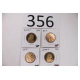 2003S, 2004D, 2004P, 2004S Sacagawea Coins