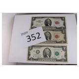 Three U.S. Two Dollar Bills