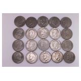 Twenty Eisenhower One Dollar Coins