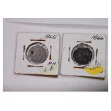 1865 and 1866 Three Cent Coins