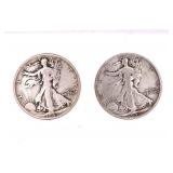 1943 & 1943-S Walking Liberty Silver 1/2 Dollars