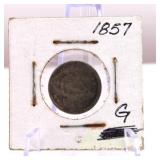 1857 Seated Liberty Half Dime