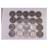 Twenty Eisenhower Dollar Coins