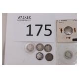 Seven Barber Silver Dimes