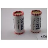 Two $25 Rolls Uncirc. Presidential Quarters