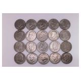 Twenty Eisenhower Dollar Coins