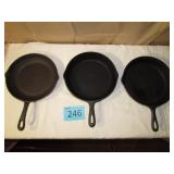 Three Cast Iron Skillets