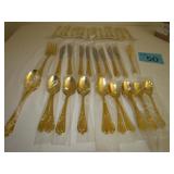 New Gold Plated Flatware Renaissance Set