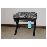 Zebra Print Settee Stool