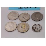 1925 Standing Liberty Quarter/  5 1664 Kennedy 1/2